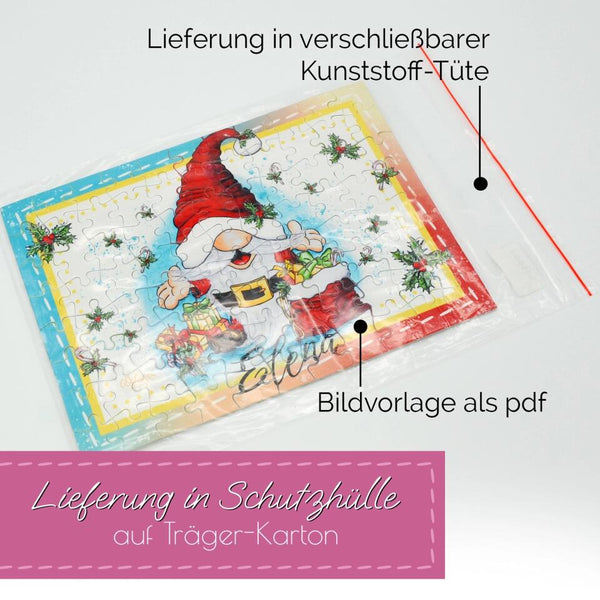 Puzzle . Happy SANTA Wichtel ♡ Geschenk für Weihnachten