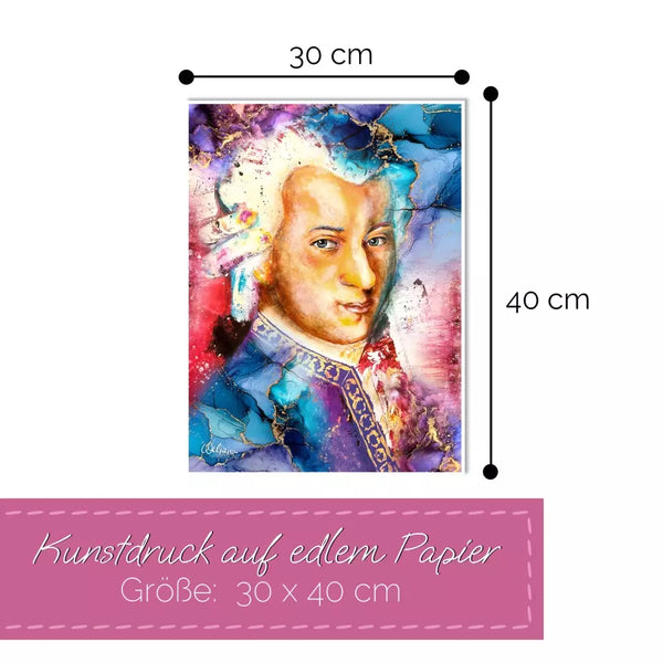 Poster Kunstdruck "Mozart" ♡ Wandbilder aus Tirol kaufen