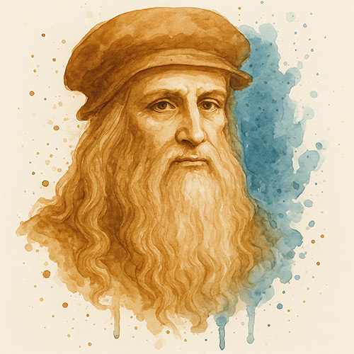 Foto: Künstler Zitat von Leonardo da Vinci by Delizia Art aus Tirol Österreich - Wandbild als Kunst Gemälde + Portrait
