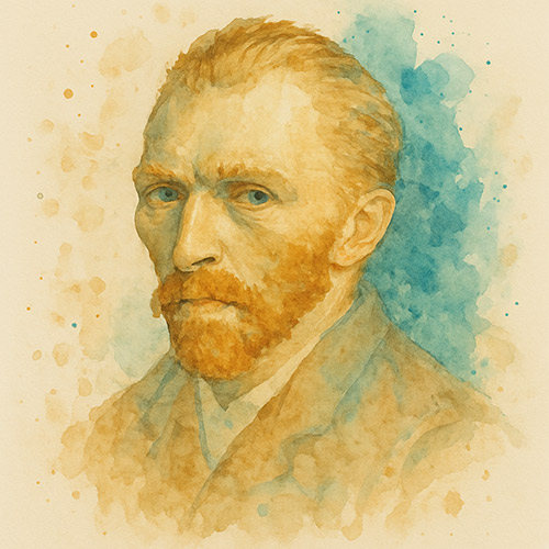 Foto: Künstler Zitat von Vincent van Gogh von Delizia aus Österreich Tirol - Wandbild als Kunst Portrait + Wandbild Gemälde